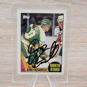 Dino Ciccarelli 1987 Topps Signed Hockey Card Minnesota North Stars NHLPA